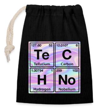 Techno Rave Electro Raver Chemistry Periodic Table - Closable cotton gift bag (14x20cm) - black - Front