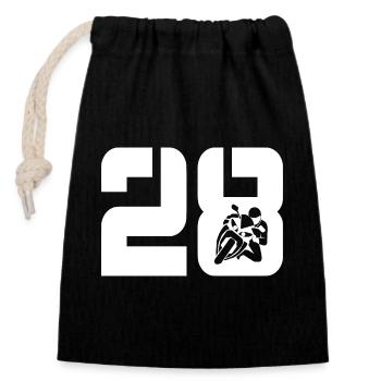 28 Motorcycle Biker - Closable cotton gift bag (14x20cm) - black - Front