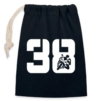 38 Motorcycle Biker - Closable cotton gift bag (14x20cm) - navy - Front