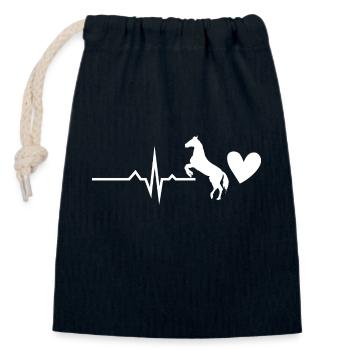 J’aime mon cheval Sport équestre Amour du cheval - Sac cadeau en coton avec cordon (14 x 20 cm) - bleu marine - Devant