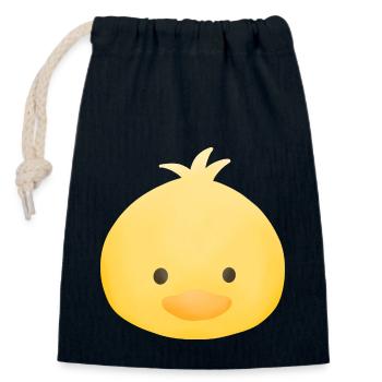 Yellow duck - Closable cotton gift bag (14x20cm) - navy - Front