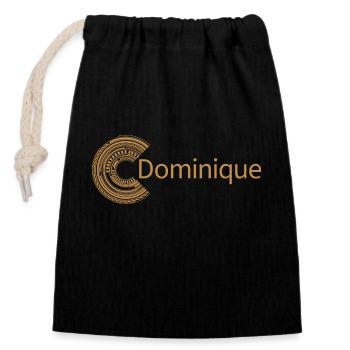 Pour Dominique - Sac cadeau en coton avec cordon (14 x 20 cm) - noir - Devant