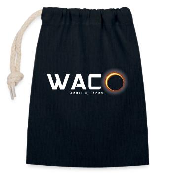 Waco Texas 2024 Eclipse Souvenir 8 avril - Sac cadeau en coton avec cordon (14 x 20 cm) - bleu marine - Devant