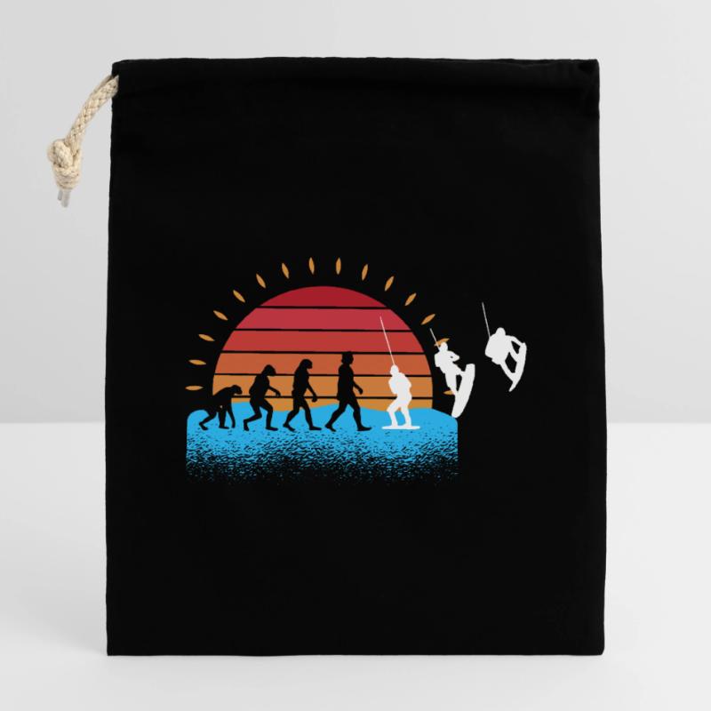 Evolution Wakeboarder Wakeboard Wakeboarding Sac cadeau en coton avec cordon (14 x 20 cm)