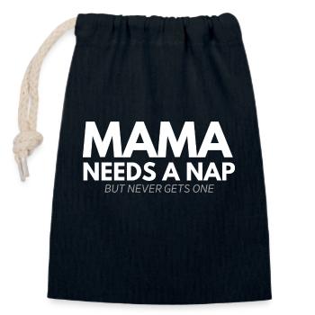 Mama Needs a nap - Verschließbarer Geschenkbeutel aus Baumwolle (14x20cm) - Navy - Vorne