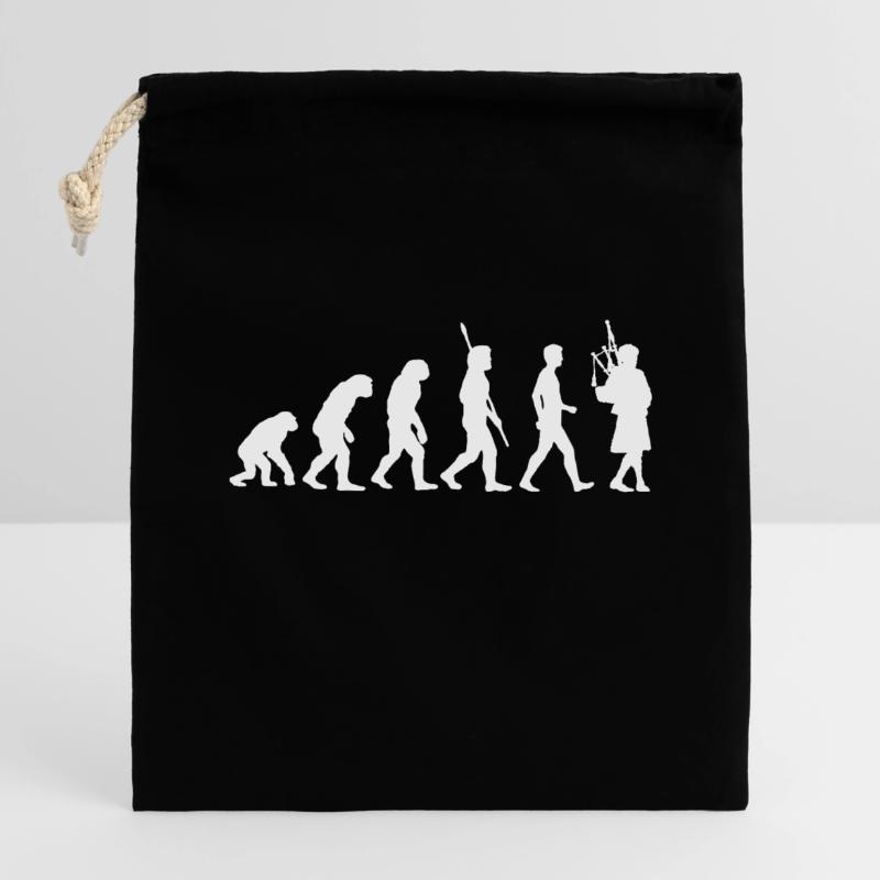 Cornemuse Évolution Écosse Musique Cornemuseur Sac cadeau en coton avec cordon (14 x 20 cm)
