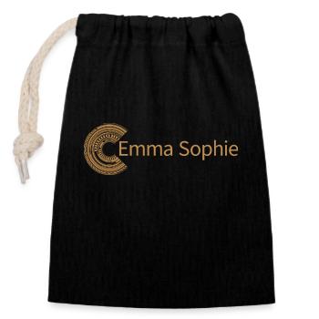 For Emma Sophie - Closable cotton gift bag (14x20cm) - black - Front