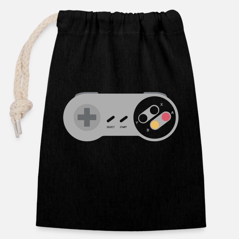 Controller - Verschließbarer Geschenkbeutel aus Baumwolle (14x20cm) - Schwarz