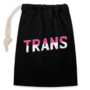 Trans - Verschließbarer Geschenkbeutel aus Baumwolle (14x20cm) - Schwarz - Vorne