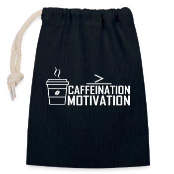 Caffeine Motivation - Closable cotton gift bag (14x20cm) - navy - Front