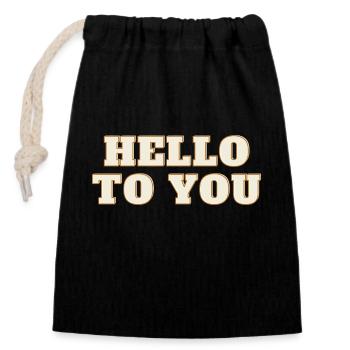Hello to you - Sac cadeau en coton avec cordon (14 x 20 cm) - noir - Devant