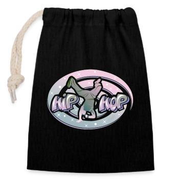 Hip-Hop dans l'Espace 3 - Sac cadeau en coton avec cordon (14 x 20 cm) - noir - Devant