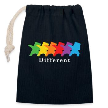 LGBT Design - Design VERSCHIEDEN - Verschließbarer Geschenkbeutel aus Baumwolle (14x20cm) - Navy - Vorne