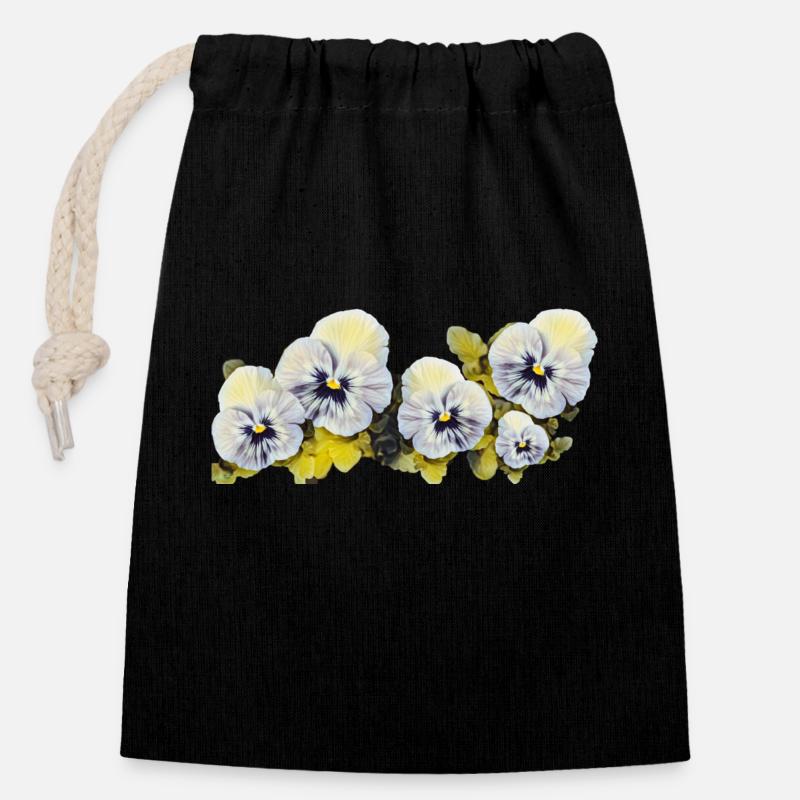 Thoughts - Closable cotton gift bag (14x20cm) - black