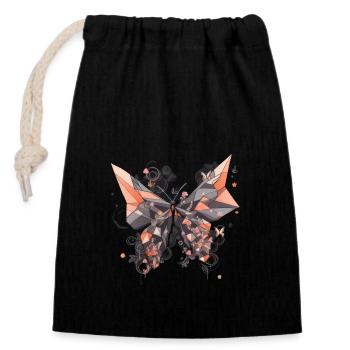 Origami Butterfly Japanese Art - Closable cotton gift bag (14x20cm) - black - Front