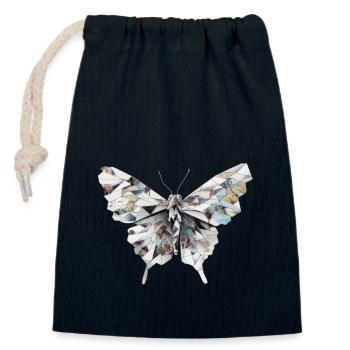 Origami Butterfly Japanese Art - Closable cotton gift bag (14x20cm) - navy - Front
