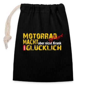 Motorrad Biker Motorradfahren Motorradclub Boxer - Verschließbarer Geschenkbeutel aus Baumwolle (14x20cm) - Schwarz - Vorne