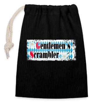 Motard Moto Boxer Aventure Gentlemen Scrambler - Sac cadeau en coton avec cordon (14 x 20 cm) - noir - Devant