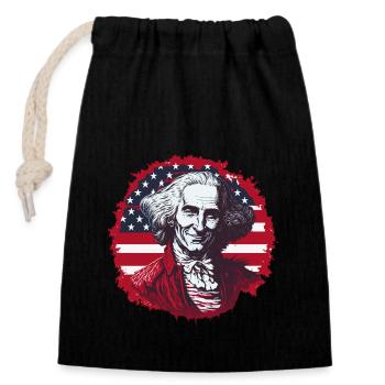 Patriotisch Stolz US George Washington Männer Frau - Verschließbarer Geschenkbeutel aus Baumwolle (14x20cm) - Schwarz - Vorne