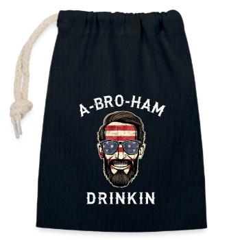 U.S. Abraham Lincoln | A-Bro-Ham Drinkin Party Boys - Closable cotton gift bag (14x20cm) - navy - Front