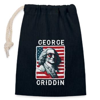 George Washington Griddy George | GEORGE GRIDDIN - Closable cotton gift bag (14x20cm) - navy - Front
