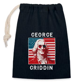 George Washington Griddy George | GEORGE GRIDDIN - Closable cotton gift bag (14x20cm) - navy - Front