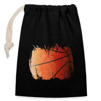 Joueur de basket-ball - Sac cadeau en coton avec cordon (14 x 20 cm) - noir - Devant