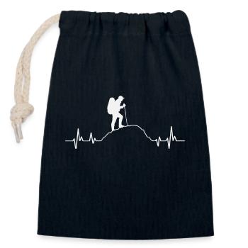 Randonnée Rythme cardiaque - Sac cadeau en coton avec cordon (14 x 20 cm) - bleu marine - Devant