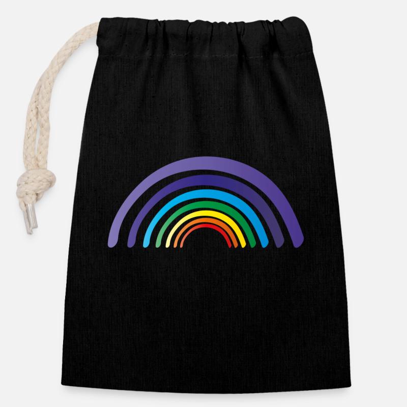 rainbow chakren - Verschließbarer Geschenkbeutel aus Baumwolle (14x20cm) - Schwarz
