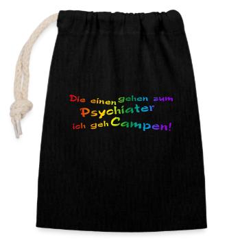 Psycho Camper pride - Verschließbarer Geschenkbeutel aus Baumwolle (14x20cm) - Schwarz - Vorne