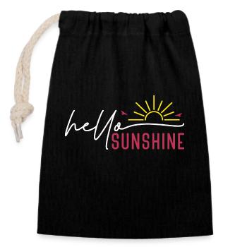 Hello Sunshine Hello Sunshine Summer Sun Fun - Closable cotton gift bag (14x20cm) - black - Front