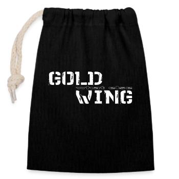 Motorrad Biker Spruch Goldwing GL1800 was sonst - Closable cotton gift bag (14x20cm) - black - Front