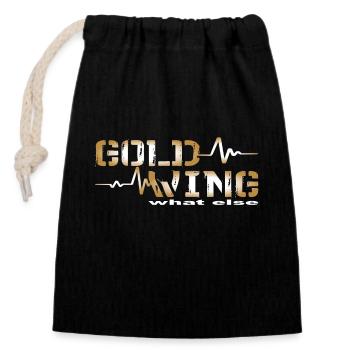 Motorrad Biker Spruch Goldwing GL1800 was sonst - Closable cotton gift bag (14x20cm) - black - Front