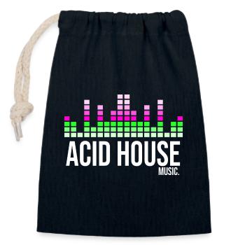 Acid house music - Closable cotton gift bag (14x20cm) - navy - Front