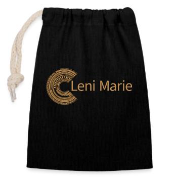 Pour Leni Marie - Sac cadeau en coton avec cordon (14 x 20 cm) - noir - Devant