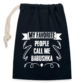 My Favorite People Call Me Awesome Babushka - Closable cotton gift bag (14x20cm) - navy - Front