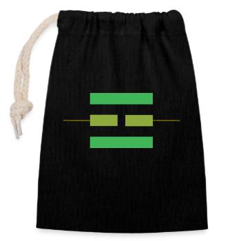 Green Fire minimalist modern and stylish - Closable cotton gift bag (14x20cm) - black - Front