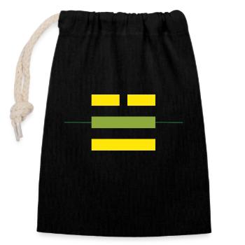 Lake green yellow modern and stylish - Closable cotton gift bag (14x20cm) - black - Front