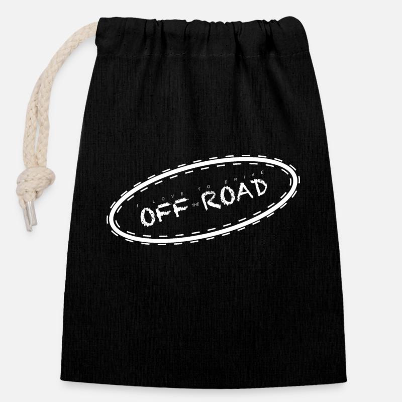 Love Off Road - Verschließbarer Geschenkbeutel aus Baumwolle (14x20cm) - Schwarz