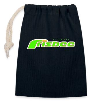 ultimate frisbee green - Verschließbarer Geschenkbeutel aus Baumwolle (14x20cm) - Navy - Vorne