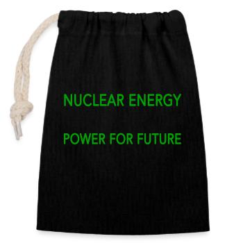 nuclear energy - Verschließbarer Geschenkbeutel aus Baumwolle (14x20cm) - Schwarz - Vorne