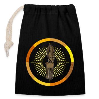 Afro Hairstyle Worsted Hair Culture African History - Closable cotton gift bag (14x20cm) - black - Front