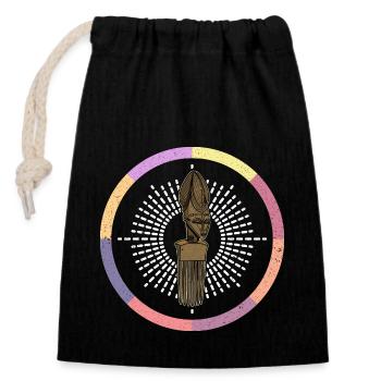 Afro Hairstyle Worsted Hair Culture African History - Closable cotton gift bag (14x20cm) - black - Front