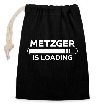 Metzger Spruch Fleischer Lustiges Metzger Geschenk - Verschließbarer Geschenkbeutel aus Baumwolle (14x20cm) - Schwarz - Vorne