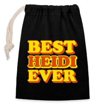 Heidi First Name Funny Gift - Closable cotton gift bag (14x20cm) - black - Front