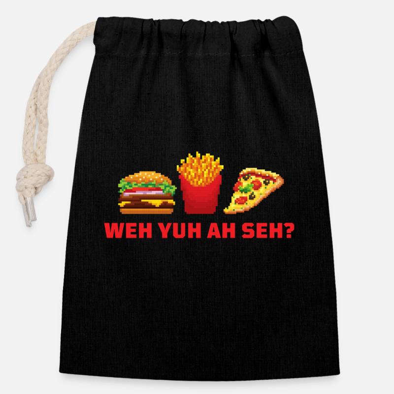 wehyuh - Closable cotton gift bag (14x20cm) - black