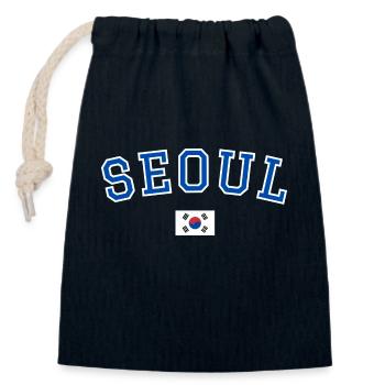 Seoul Korea - Verschließbarer Geschenkbeutel aus Baumwolle (14x20cm) - Navy - Vorne