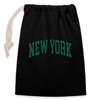 New York - Closable cotton gift bag (14x20cm) - black - Front