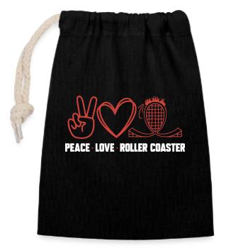 Roller Coaster Amusement Park - Closable cotton gift bag (14x20cm) - black - Front