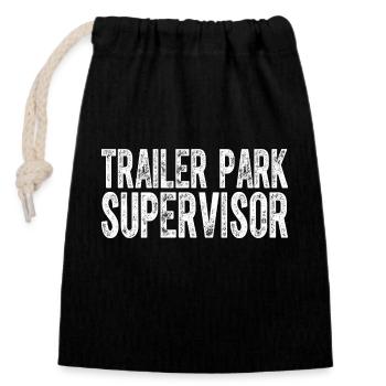 Trailer Park Supervisor Lustiger Hinterwäldler - Verschließbarer Geschenkbeutel aus Baumwolle (14x20cm) - Schwarz - Vorne